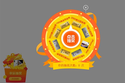 jQuery点击弹出抽奖转盘代码