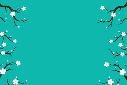 SVG梅花盛开树枝伸展特效