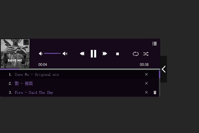 黑色侧边悬浮MP3音乐播放器代码