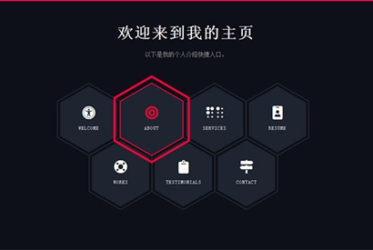 CSS3蜂窝状快捷导航代码 网页特效