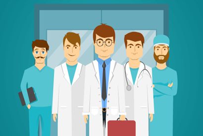 主治医生和他的医疗团队矢量素材(EPS)