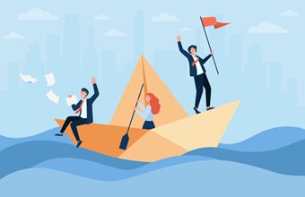 海上乘船的人物插画矢量素材(EPS)