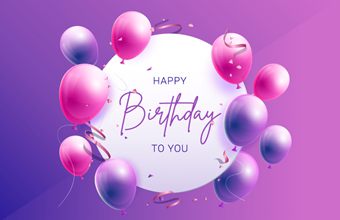 多彩气球生日快乐背景矢量素材(AI/EPS)