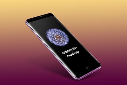 漂浮的三星Galaxy S9 Plus模型(PSD素材文件)