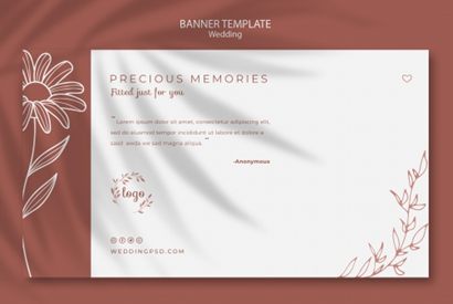 简约优雅婚礼横幅模板