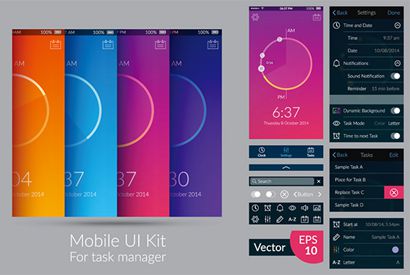 时尚手机UI设计矢量模板