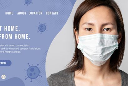 呆在家里戴口罩PSD疫情海报