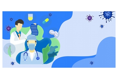 站长素材蓝色医疗抗击疫情海报背景ps素材