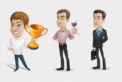 站长素材商人矢量字符集 PSD素材下载