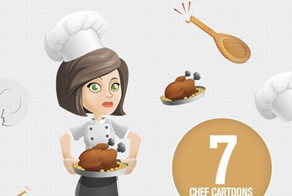 站长素材厨师人物矢量字符集psd素材文件下载