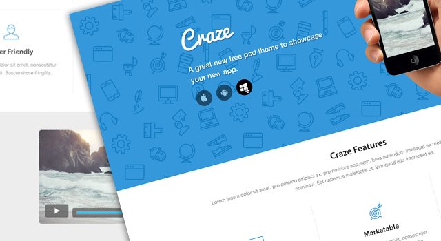 时尚登陆页面落地页面PSD素材网站设计