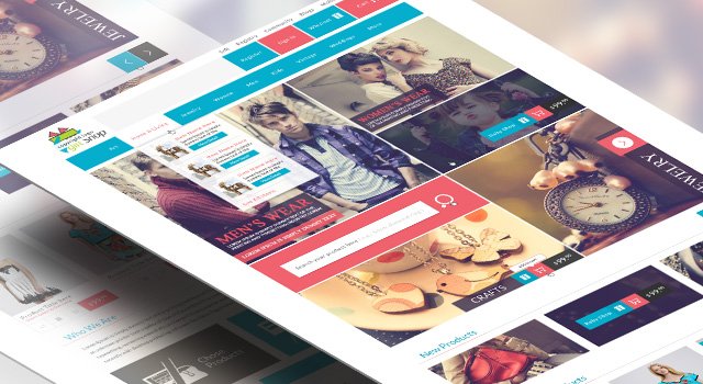 现代模块化礼品店电子商务网站PSD设计