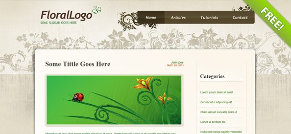 Floral PSD素材网站模板
