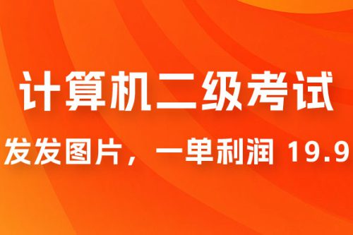 计算机二级考试项目：每天发发图片，一单利润 19.9（附 243G 资料）